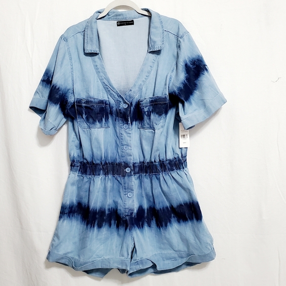 Fashion To Figure Indigo Tiedye Romper NEW - Picture 2 of 13